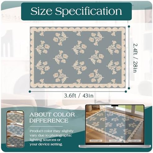 Floral Outdoor Rug - 28"x43" Front Door Mat Indoor Outside Entrance - Image 2