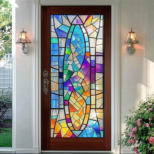 BlissYard Vertical Stained Glass Window Film 17.7x39.3 Inch PVC - Image 6