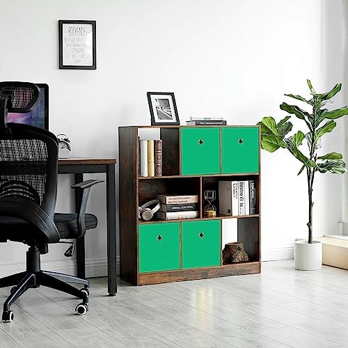 Foldable Storage Cubes Bins ,11 Inch Cloth Storage Cube Fabric Storage Box Cubes Organizer Baskets with Handles for Home Organizer Set of 6 (Green) - Image 4