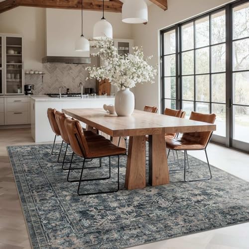 Rugxara Blue 6x9 Area Rugs Washable Rug for Living Room Dining Room Bedroom - Image 3
