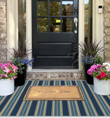 3x5 Striped Entry Rug - Washable Indoor Outdoor Mats for Front Door - Image 4