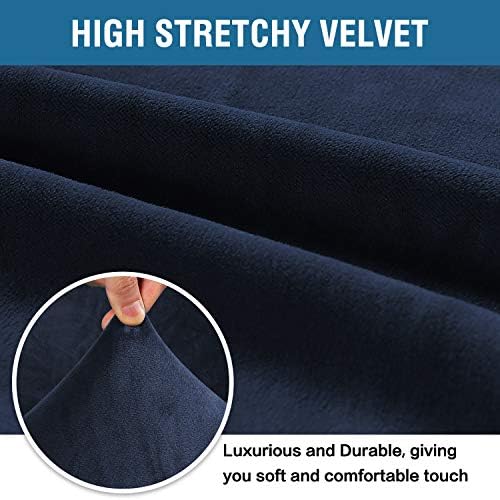 H.VERSAILTEX Stretch Velvet Sofa Covers Large Couch Covers Sofa Slipcovers Furniture Protector Soft with Non Slip Elastic Bottom, Feature Thick Comfy Rich Velour (Extra Wide Sofa 98"-105", Navy) - Image 3