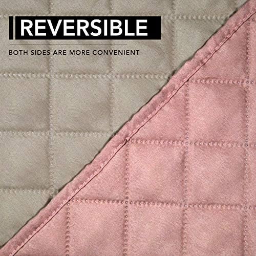 Easy-Going Reversible Couch Cover, Oversized Recliner, Pink/Beige - Image 5
