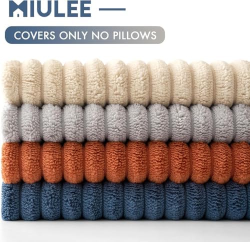 MIULEE Soft Corduroy Decorative Throw Pillow Covers Blue-Yellow 20x20 - Image 6