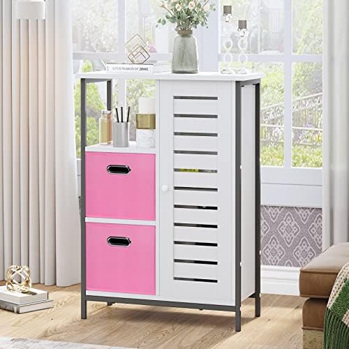 Black Fabric Cubby Storage Bins,13x13x13 Inches ,Cube Organizer Bin Foldable Storage Boxes with Dual Handles Fabric Organizer Box and collapsible Storage basket,Set of 6,Pink - Image 4
