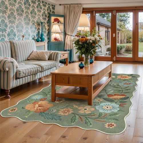 Lahome Floral Washable Living Room Rugs, Area Rugs 5x7 Rugs for Bedroom - Image 2