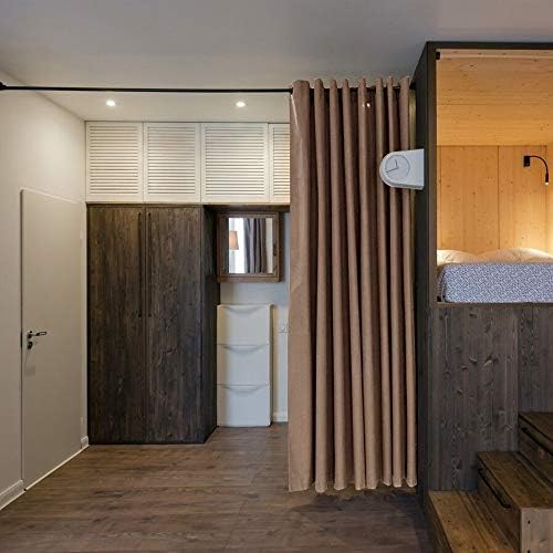 NICETOWN Wall Dividers for Rooms, Sound Barrier Room Divider Curtain Screen Partition, Function Thermal Blackout Patio Door Panel, Sliding Door Insulated Curtain, Cappuccino, 8.3ft Wide x 8ft Long - Image 5
