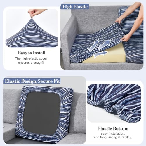 8Pcs Patio Cushion Covers Stretch Outdoor Furniture Protector Slipcovers - Image 4