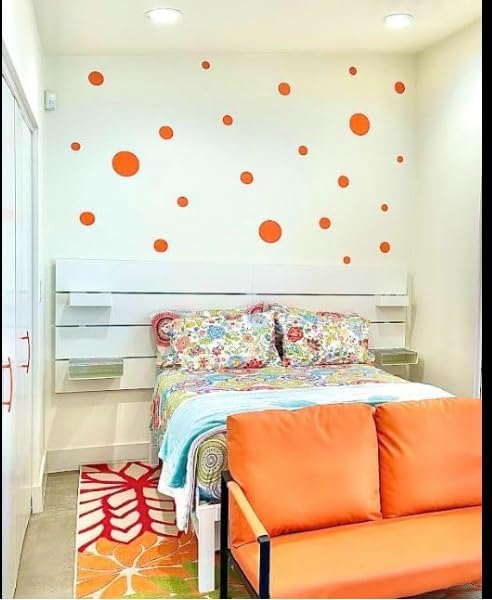 Polka Dot Wall Stickers, Wall Decor Dots for Bedroom Kids Room Birthday Gift (Orange) - Image 6