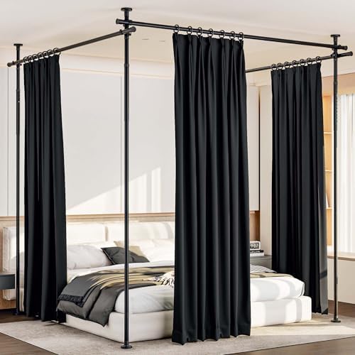 Room Divider No Driling Curtain Rods,Wide Wall Divider for Room Separation by HOMSCREENER