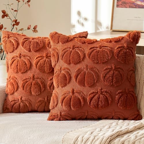 MIULEE Fall Pillow Covers Pumpkin Fall Decor 18x18 Rust by MIULEE