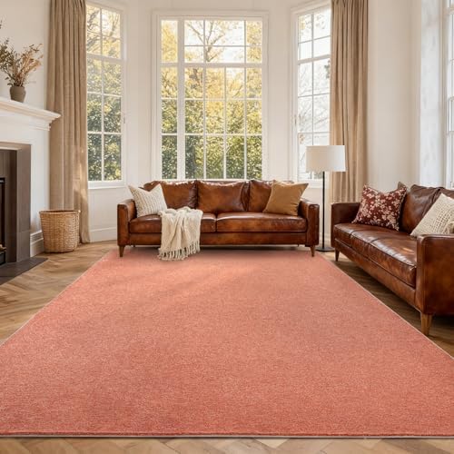 7x10 Large Orange/White Area Rug Non-Slip Washable for Living Room Bedroom by FinRe%CC%80cHome