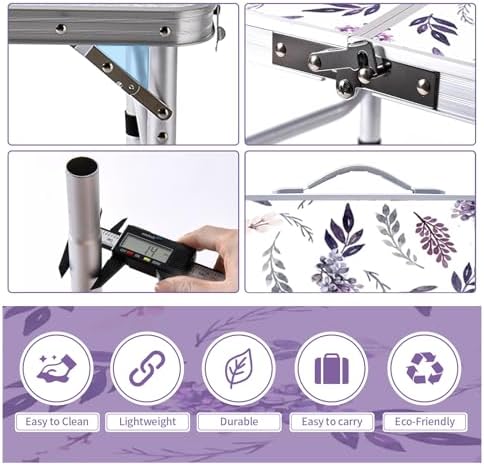 Yriuat Folding Camping Table 2ft Portable Picnic Table, Misty Lilac - Image 5