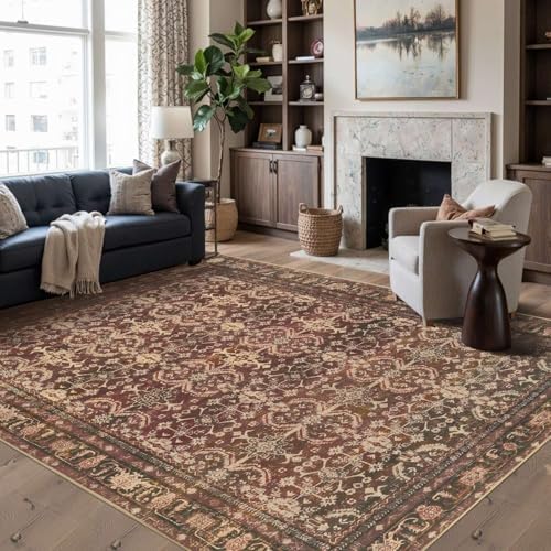 Rugxara Red 6x9 Area Rugs Washable Rug for Living Room Dining Room Bedroom - Image 4