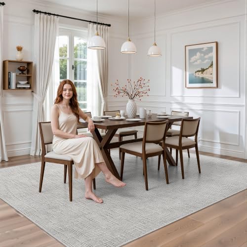 Valenrug 6x9 Area Rugs, High Low Pile Washable Rugs for Living Room, Grey - Image 5