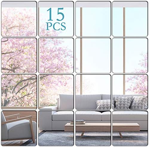Removable Acrylic Mirror Setting Wall Sticker Decal DIY Modern Decoration for Home Living Room Bedroom Decor (15 PCS 15x15) by KimDaro