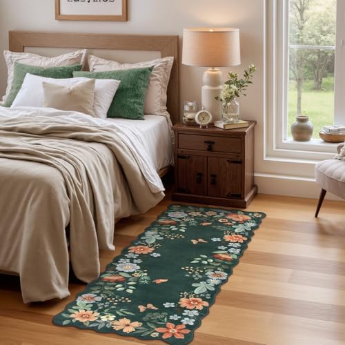 Lahome Floral Small Rug, 2x4 Kitchen Rugs Non Slip Washable Rug Ultra-Thin - Image 3
