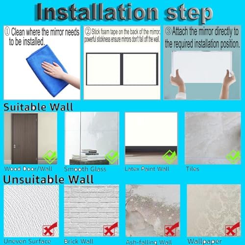 64 Pcs Peel and Stick Beveled Mirror Glass Tile.2.5x1 Inch Mirror Backsplash Tiles. Cute Mirror Strip Tile for Kitchen, Bathroom Wall. 64 Pcs - Image 7