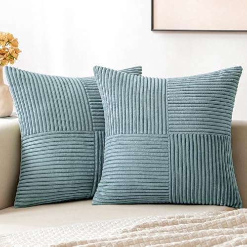MIULEE Slate Blue Decorative Throw Pillow Covers for Couch 16x16 Inch by MIULEE