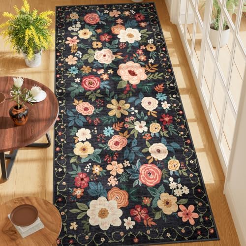 DUKINO 3x7 Kitchen Runner Rug, Washable Rug for Hallway Non Slip, Black - Image 3