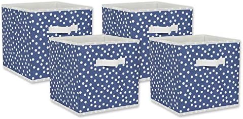 DII Woven Polyester Storage Bin, Polka Dot, French Blue, Small Set of 4 by DII
