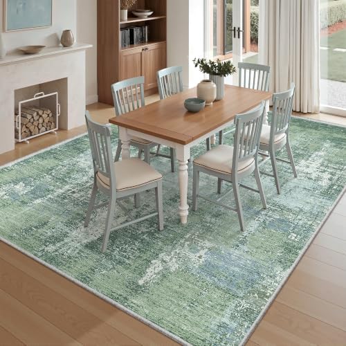 Valenrug 6x9 Area Rugs, Abstract Washable Rugs for Living Room, Sage Green - Image 5