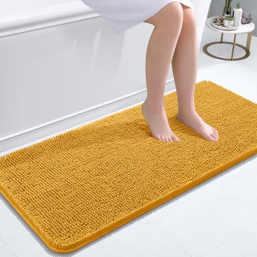 OLANLY Bathroom Runner Rugs 47x20, Extra Soft Absorbent Chenille Bath Rugs by OLANLY