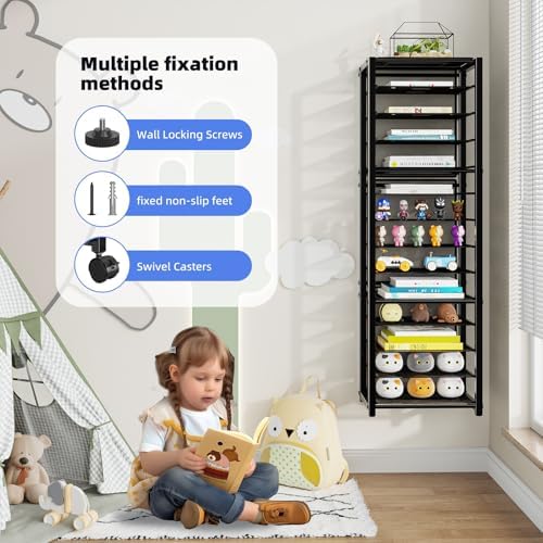 Simple Trending 14 Tier Rolling File Cart, Desk File Organizer, Paper Letter Storage Rolling Clutter Cart for Office, Home, School, Black - Image 6