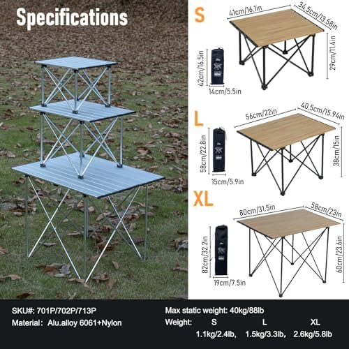 iClimb Ultralight Compact Camping Folding Table (Reinforced Nature - S) - Image 3