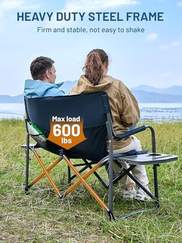 TIMBER RIDGE 600lbs Double Camping Chair Portable Loveseat Director Chairs - Image 6