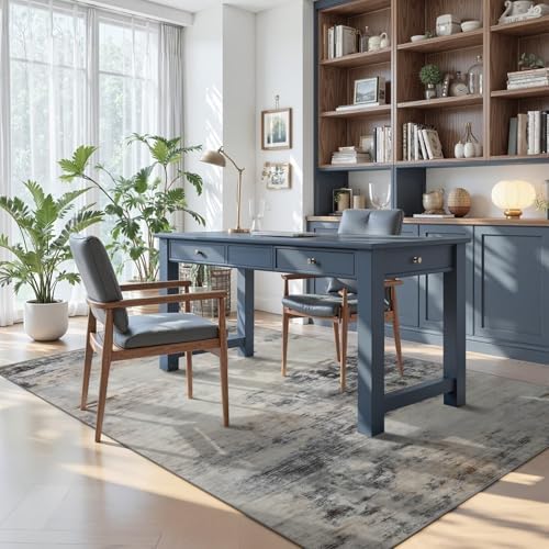 Toneed 4x6 Washable Non Slip Area Rugs for Bedroom Living Room, Grey/Brown - Image 4