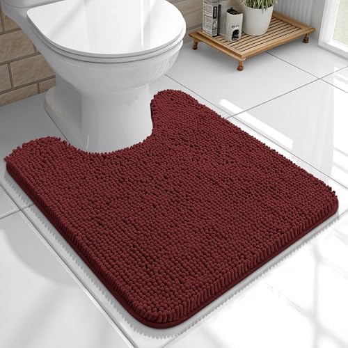 OLANLY Toilet Rugs U-Shaped 20x20, Soft Absorbent Chenille Contour Rugs by OLANLY