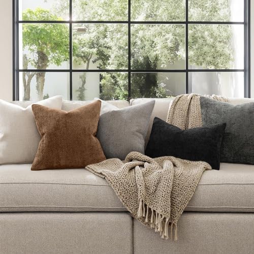 MIULEE Decorative Couch Throw Pillow Covers 20x20 in Golden Brwon 2 Pack - Image 3
