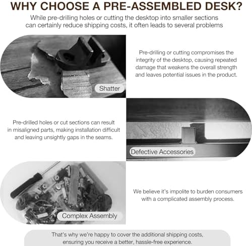 TEMI Small Computer Desk Folding Table - 35.8" Foldable Office Desk, No Assembly, Perfect for Small Spaces in Bedroom, or Apartment, Portable Mini Desk or Study Table Compact Design, Marble Greige - Image 6
