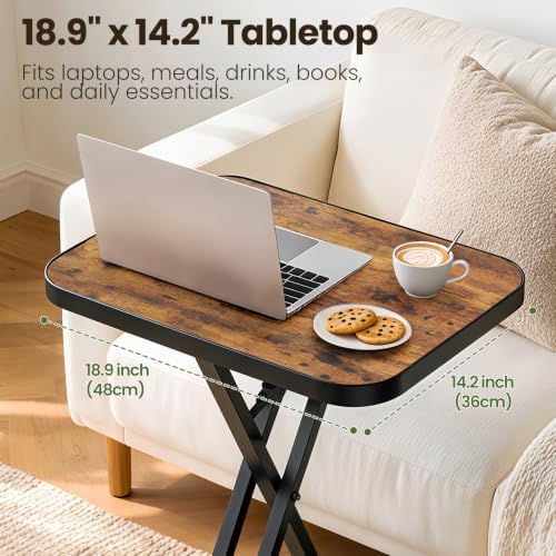 Kitstorack Folding TV Tray Table, 1 Pack, No Assembly, Rounded Metal Rim - Image 6