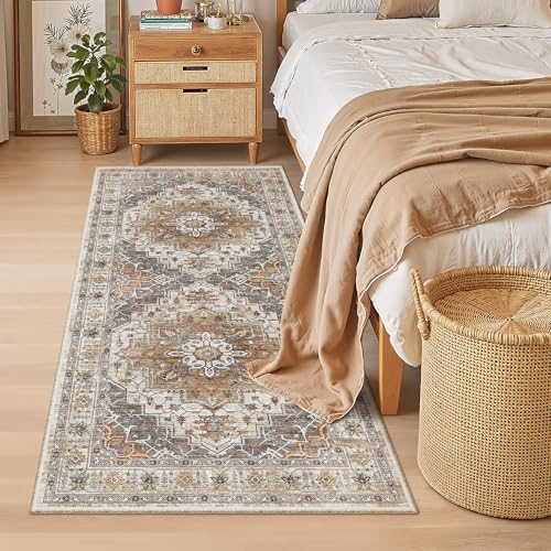 Madane Washable Runner Rug 3x6 Runners for Hallways Non Slip, Turmeric/Grey - Image 4