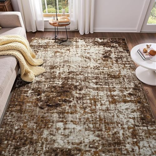 Area Rugs 4x6, Soft Washable Living Room Rugs, Non Slip Abstract Modern Rug by Enqinar