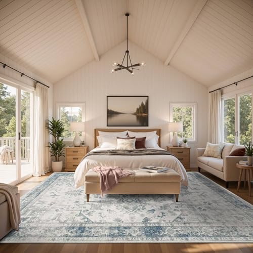 Rugxara 10x14 Washable Area Rug for Living Room, Extra Large,Vintage Boho - Image 3