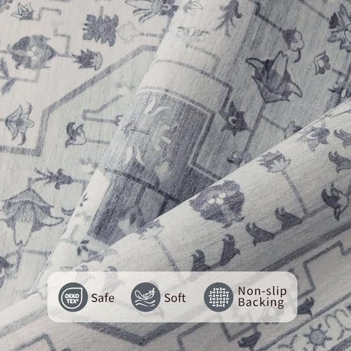Rugxara 3x5 Entryway Rug,Grey Vintage Boho Bedroom Area Rug - Image 4
