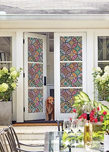 JiffDiff Stained Glass Window Film Static Cling Non Adhesive, 17.3"x 118" - Image 2