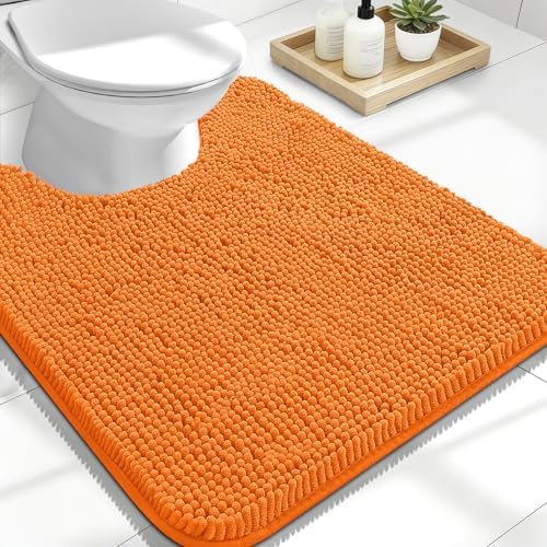 OLANLY Toilet Rugs U-Shaped 24x20, Soft Absorbent Chenille Contour Rugs by OLANLY