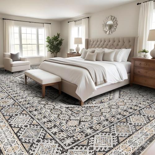 Large Area Rug 10x14 Non-slip: Washable Rug for Living Room Floor Black - Image 3