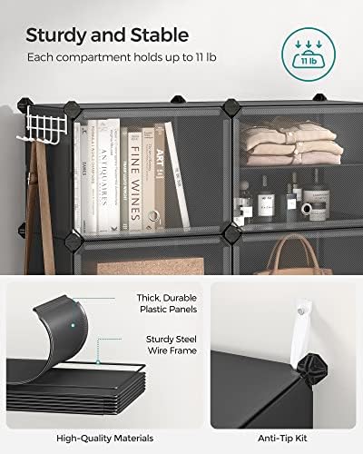 SONGMICS Shoe Rack, 6-Tier with Doors, 24-Pair Storage Cabinet - Image 5