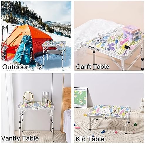 Yriuat Folding Camping Table 2ft Portable Picnic Table, Blooming Floral - Image 6