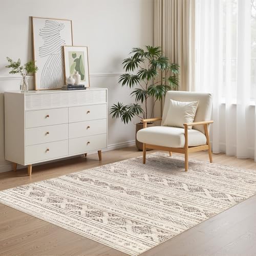Nakagishi Boho 4x6 Area Rug Living Room Rugs Machine Washable Dark Brown - Image 2