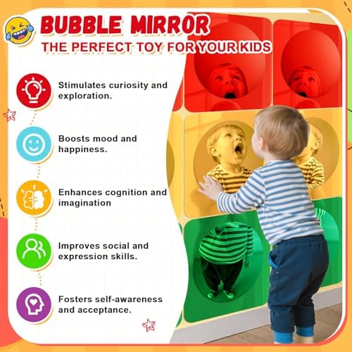 Geiserailie 9 Pcs Sensory Wall Bubble Mirrors, 10 x 10 Inch, CPC Certified - Image 4