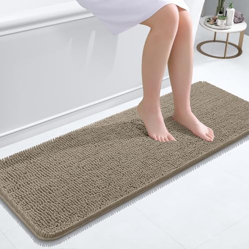 OLANLY Bathroom Runner Rugs 47x17, Extra Soft Absorbent Chenille Bath Rugs by OLANLY