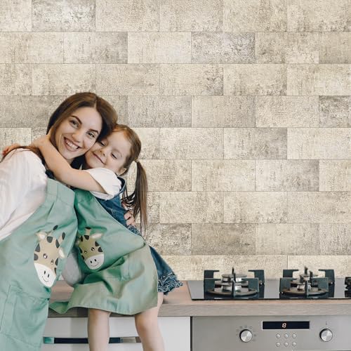 Art3d 102-Pack Peel and Stick Backsplash, Stick on Subway Tile, Stone Beige - Image 2