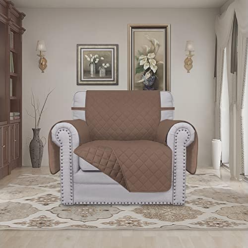 Easy-Going Reversible Couch Cover, Small Chair, Brown/Brown - Image 2