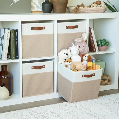 OrganiHaus 12x12 Cube Storage Bins, Set of 4 - Fabric Storage Cubes - Image 3